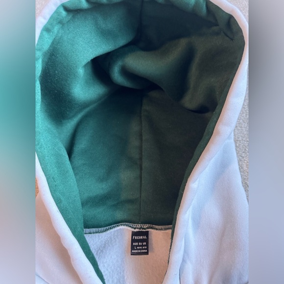 Men’s White 'Brooklyn New York' Sweatshirt Hoodie Size Large - Picture 4 of 12